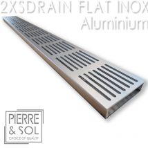 Caniveau Inox Large Hauteur 2 Cm - 2xsdrainflat Easy Grille Aluminium - Line Eco - Pièce En T - Bricoman