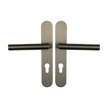 2 Poignées De Porte Alba Velox Fix Trou De Cylindre, Inox Nickel Mat Entraxe 195 Mm - Bricoman