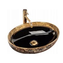 Vasque À Poser Margot Gold/black - Bricoman