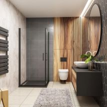 Océan Cabine De Douche 100x80x200cm Cabine De Douche Noire Mate - Bricoman