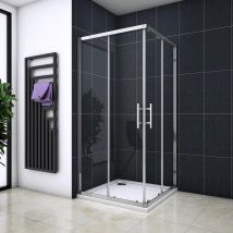 Océan Cabine De Douche 100x100x195cm En 6mm Verre Anticalcaire Porte De Douche Coulissante L'Ccès D'Angle - Bricoman