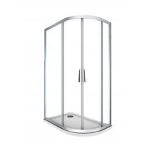Cabine De Douche De 6 Mm Angulaire Semi-circulaire Avec Profil Chromé, Compris De Receveur Douche H.190 - 80 X 120 Gauche - Bricoman