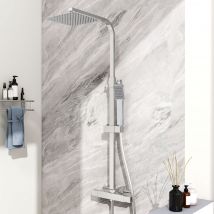 Aica Ensemble De Douche Colonne De Douche Thermostatique Carrée Avec Robinet Thermostatique - Bricoman