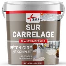 Beton Cire Carrelage Pour Sols Et Murs - Kit Beton Cire Sur Carrelage - 2 M² (en 2 Couches) Airelles Rouge - Arcane Industries - Bricoman