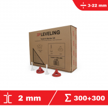 300 Croisillons Autonivelants 2 Mm + 300 Cadrans - Flat-pro Starter Kit - Système De Nivellement De Carrelage À Visser - Bricoman