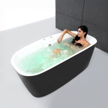 Baignoire Balnéo Tao Black Bulle 170 X80 X65 Cm, By Spalina - Bricoman