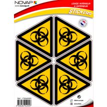 Planche 6 Pictogrammes Triangle 100mm - Danger Risque Biologique - 4242057 - Bricoman