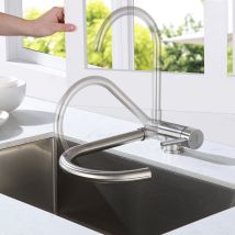 Lonheo Max Robinet De Cuisine Rabattable 2 Jets Aux Choux, Mitigeur Evier Repliable En Inox Devant Fenêtre, Robinet Évier Pivotant À 360o - Tecnomat