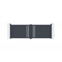 Portail Battant 3,5m Giona H.120cm Aluminium Gris - Bricoman