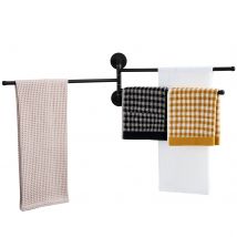 Auralum Max Porte-serviettes Avec 3 Barres 180°rotatives,inox 304 Porte Serviette Murale Sèche-serviettes Pour Salle De Bain Cuisine-noir(40cm) - 