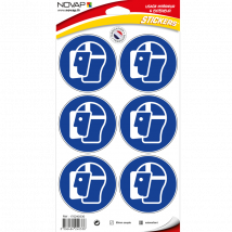 Planche 6 Stickers Ø 80mm - Visière De Protection Obligatoire - 4240336 - Bricoman