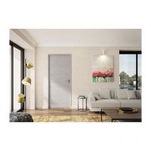 Optimum Bloc Porte Ajustable Decor Chene Gris Clair Bilbao - 204 X 83 Cm Gauche - Bricoman