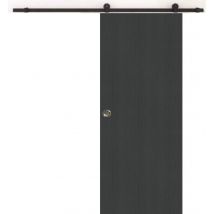 Porte Coulissante Grey Oak H204 X L73, Rail À Roulettes, Coquilles Gd Menuiseries - Bricoman