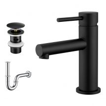 Cecipa Max Mitigeur De Lavabo Acier Inoxydable Robinet Noir Pour Salle De Bains Mitigeur De Lavabo +bonde Pop-up Et Siphon - Bricoman