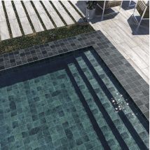 Carrelage Sol Extérieur / Piscine Pierre De Bali Kuta Aquarine R9 15x15 Cm - Reflex Boutique - Bricoman