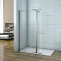 Aica Paroi De Douche Pivotante 70x200cm+30x200cm Avec Une Barre Stabilisateur Paroi Latérale À L'Italienne - Bricoman