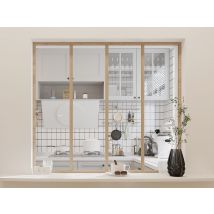 Verrière Atelier En Aluminium Thermolaqué - 120x105 Cm - Naturel Clair - Bayview - Bricoman