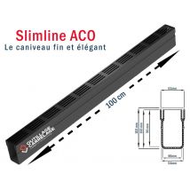 Caniveau De Drainage Étroit 6cm Classe A15 Grille Design Alu Noir Slimline Aco - Bricoman