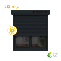 Volet Roulant Solaire Moteur Somfy Aluminium Gris Anthracite 220x180 Cm - Bricoman