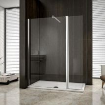 Aica Paroi De Douche Pivotante 120+40 X200cm Paroi À L'Italienne Avec Une Barre De Stabilisation 140cm - Bricoman