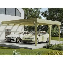 Carport Pergola Double Adossé En Bois Traité - 2 Voitures - 29,3 M² - Artemida De Expertland - Bricoman