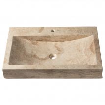 Vasque À Poser Rectangulaire Travertin Beige 70x45x10 Cm Avec Perçage (à L'Unité) - Ro'ma Nature - Bricoman