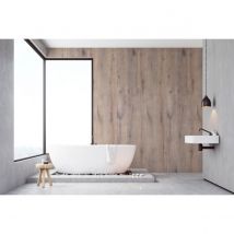 Panneau Mural Vipanel Rénovation Rapide Pour Salle De Bain, Bois Chêne Mat 100 X 210 Cm, Ep. 3 Mm - Bricoman