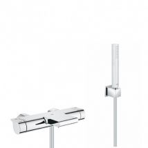 Grohe Set Bain/douche Mitigeur Thermostatique Grohtherm 2000 + Stick De Douche Mural 1 Jet, Chrome (34174001-cubestick) - Bricoman