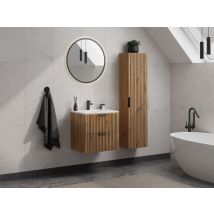 Colonne De Salle De Bain Suspendue Striée - Naturel Clair - H140 Cm - Zevara - Bricoman