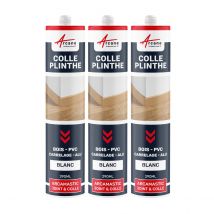Mastic Colle Plinthes Bois, Carrelages, Parquet, Marches : Arcamastic Joint Et Colle Blanc - 290 Ml X 3 - Arcane Industries - Bricoman