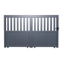 Cancello Elettrico Scorrevole In Kit L343 X H140 Cm Alluminio Traforato Antracite - Tarnos Ii - Bricoman