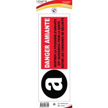 Panneau Danger Amiante Respirer La Poussière D'Amiante Est Dangereux Pour La Santé... - Vinyle Adhésif 330x120mm - 4036724 - Bricoman