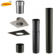 Kit Raccordement Conduit Émaillé Avec Plaque Finition Pour Poêles À Bois - Poujoulat - Ø150 Mm - Bricoman
