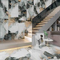 Carrelage Sol/mur Effet Marbre Gris Joya L.120 X L.60 Cm Ceralux - Bricoman