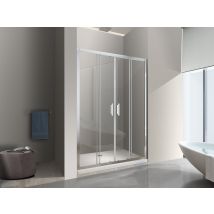 Nala Porte De Douche De 6 Mm Pour Installation En Niche Avec Quatre Portes Et Ouverture Centrale H.190 - 168-173 - Bricoman