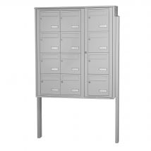 Bloc Collectif Leabox.com, 3x4, Grade 3, Simple Face, Extérieur, Fixation Sur Pieds À Sceller, Gris Clair Ral 7035 Finition Brillante - Bricoman