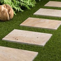 Pas Japonais En Pierre Travertin Beige Nuancé 1er Choix 61x40,6x3 Cm (à L'Unité) - Ro'ma Nature - Bricoman