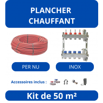Kit Plancher Chauffant 50 M²-tube Per - Collecteur Inox - Bricoman