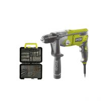 Pack Ryobi Perceuse À Percussion Rpd1010k - 1010w - Coffret De 60 Accessoires - Rak60ddf - Bricoman