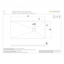 Receveur De Douche À Poser Extra-plat Épaisseur 28mm En Pierre Naturelle Sanindusa Stonit Marina 120x90 Antidérapant Naturel Classé C3 Noir - Bricoman