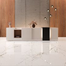 Carrelage Sol Poli Effet Marbre Neptune White 120x120 Cm - Réflex Boutique - Bricoman