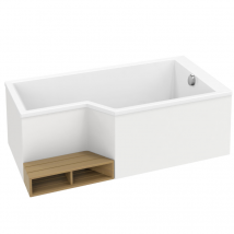 Baignoire Bain Douche 170 X 90 Cm Jacob Delafon Neo Blanc Brillant Droite - Bricoman