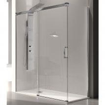 Paroi De Douche Fixe + Porte Coulissante Glasé 120 Cm Paroi Latérale : 76 - 79 Cm - Bricoman