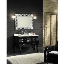 Meuble De Salle De Bains Dans Le Style Baroque Bombé Avec Tiroirs Laqué Noir - Bricoman