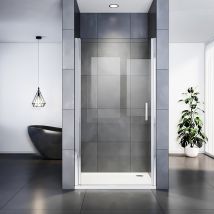 Sirhona Porte De Douche Pivotante 80 X 185 Cm Paroi De Douche Extensible Vitre De Douche Battante - Bricoman