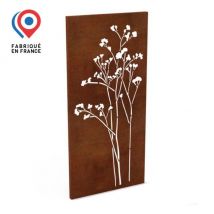 Panneau Brise Vue Métal Acier Corten Premium H.180 Cm Motif Coton - Madecoupesurmesure - Bricoman