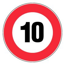 Panneau Vitesse Limitée À 10 Km/h - Rigide Ø450mm - 4080451 - Bricoman