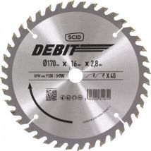 Lame Scie Circulaire Au Carbure ° 170 Mm X 2.8mm 40 Dents Alésage 16mm Scid - Bricoman