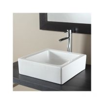 Vasque À Poser Carrée En Céramique Blanc - Bricoman