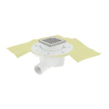 Nicoll - Siphon + Cadre + Grille Pour Sol Carrelé 15x15 Cm - Sicax15ihnc - Pvc Blanc - Ø Sortie F/m 40/50 Mm - Sicax15ihnc - Tecnomat
